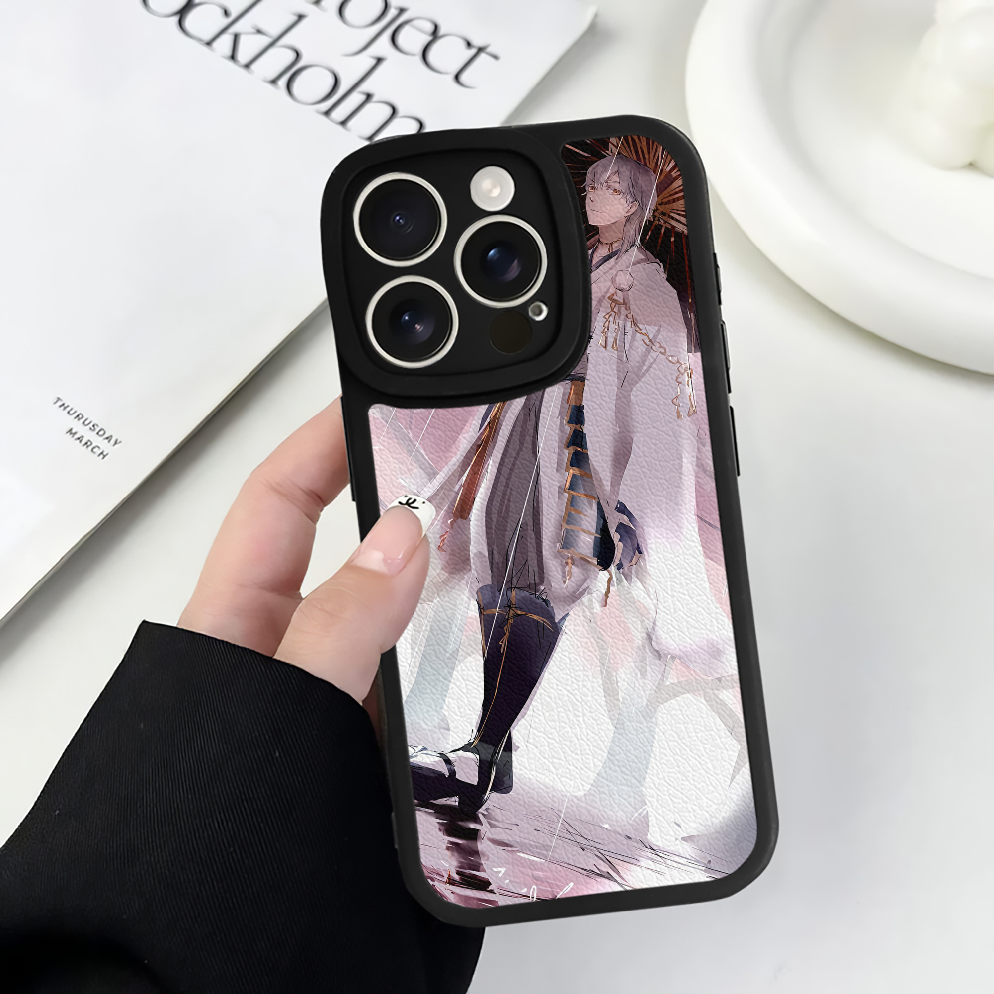 （画像用） 刀剣乱舞 Touken Ranbu 【iPhone 16シリーズ対応】シリコンスマホケース（レザー調） 材質：シリコン